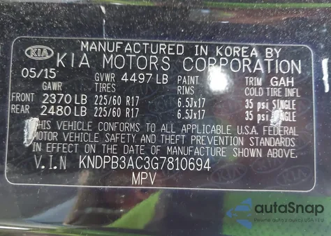 2016 Kia Sportage Lx from USA, damaged, VIN KNDPB3AC3G7810694